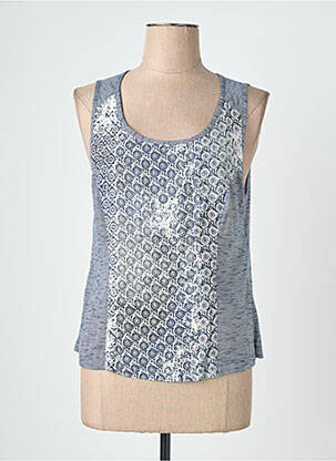 Top tissage jersey sans manche bleu QUATTRO femme