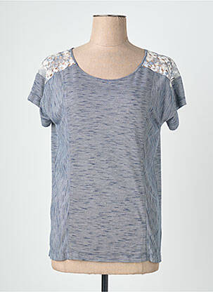 T-shirt stretch manches courtes bleu QUATTRO femme