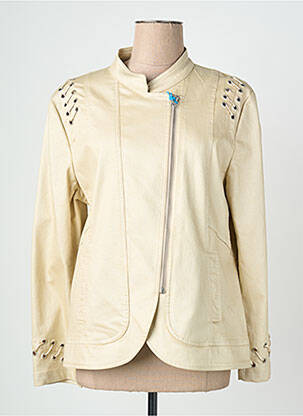 Veste simili cuir poches beige QUATTRO femme