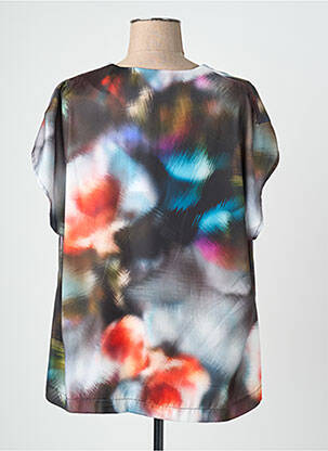 Blouse imprimé fleurs manches courtes noir QUATTRO femme
