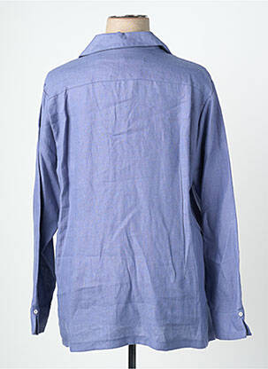 Chemisier tissage crêpe manches longues bleu QUATTRO femme