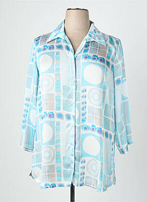 Chemisier tissage crêpe manches 3/4 bleu QUATTRO femme