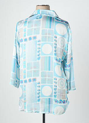 Chemisier tissage crêpe manches 3/4 bleu QUATTRO femme