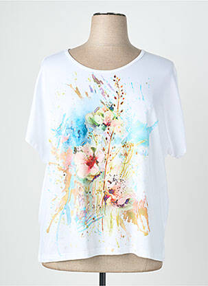 T-shirt coupe droite manches courtes blanc QUATTRO femme