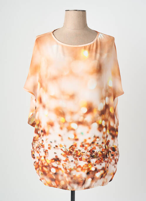 Blouse manches courtes manches courtes orange QUATTRO femme