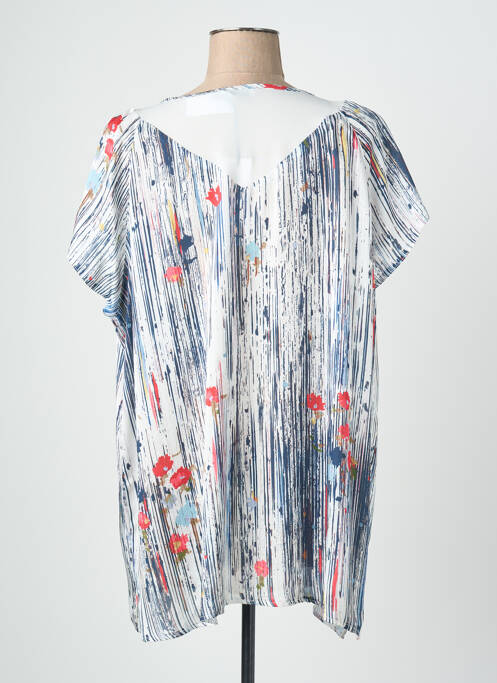 Blouse manches courtes manches courtes bleu QUATTRO femme