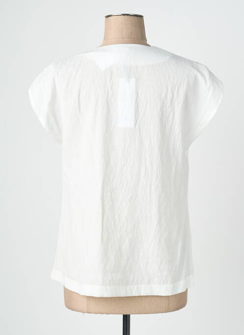 Top coupe fluide manches courtes blanc QUATTRO femme