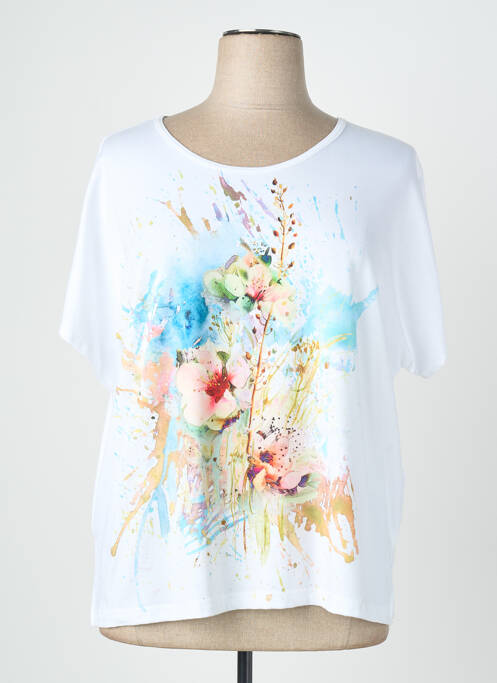 T-shirt coupe droite manches courtes blanc QUATTRO femme