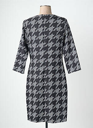 Robe mi-longue manches 3/4 manches 3/4 noir QUATTRO femme