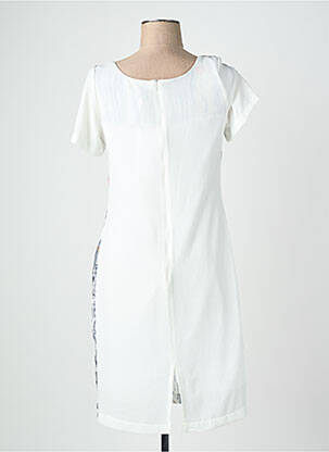 Robe courte fermeture zippée au dos manches courtes bleu QUATTRO femme