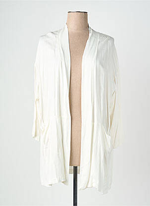 Veste kimono col v beige QUATTRO femme