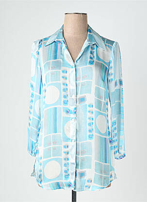 Chemisier tissage crêpe manches 3/4 bleu QUATTRO femme