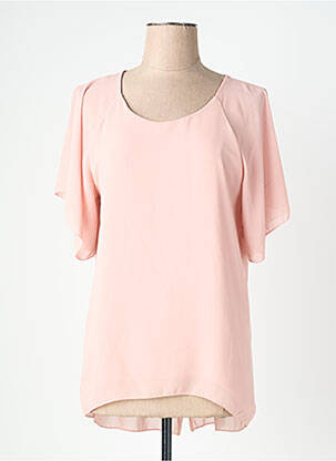 Blouse légère et transparente manches courtes rose QUATTRO femme