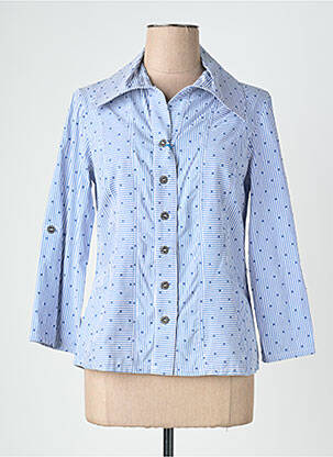 Chemisier coupe cintrée manches longues bleu QUATTRO femme