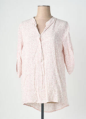 Tunique manches longues fermeture boutonnée sur le devant rose QUATTRO femme