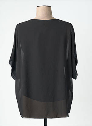 Blouse légère et transparente manches 3/4 noir QUATTRO femme