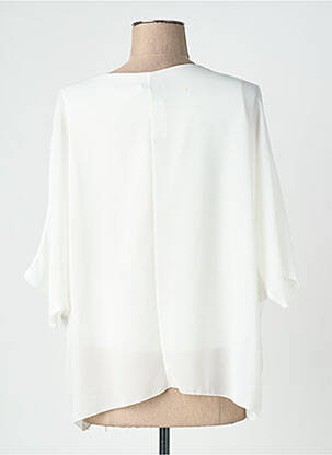 Blouse légère et transparente manches 3/4 blanc QUATTRO femme