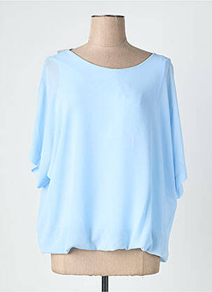 Blouse légère et transparente manches 3/4 bleu QUATTRO femme