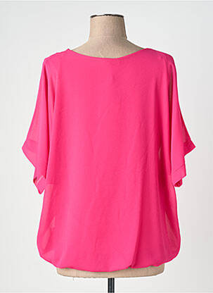 Blouse légère et transparente manches 3/4 rose QUATTRO femme