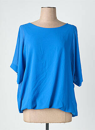 Blouse légère et transparente manches 3/4 bleu fonce QUATTRO femme