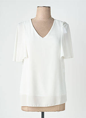 Blouse légère et transparente manches courtes blanc QUATTRO femme