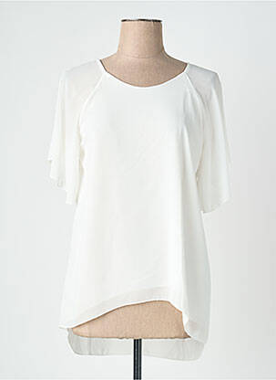 Top coupe fluide manches courtes blanc QUATTRO femme