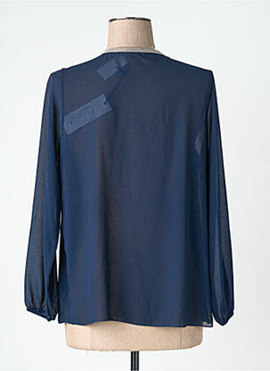 Blouse légère et transparente manches longues bleu QUATTRO femme