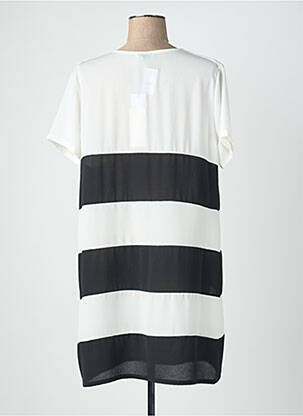 Robe mi-longue coupe fluide manches courtes blanc QUATTRO femme