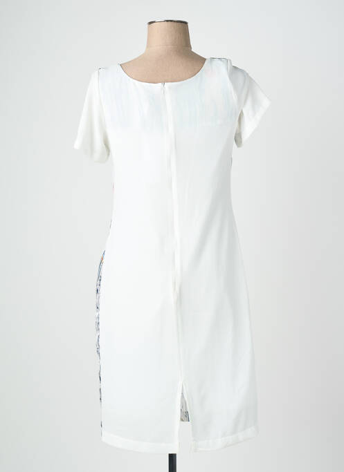 Robe courte fermeture zippée au dos manches courtes bleu QUATTRO femme