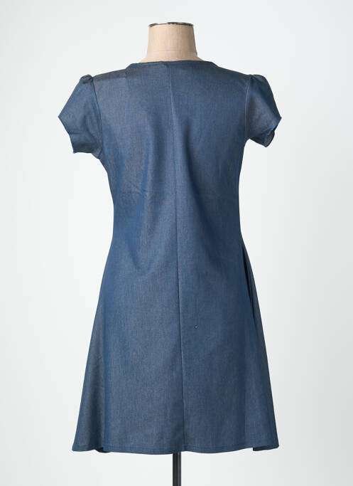 Robe courte manches courtes manches courtes bleu QUATTRO femme