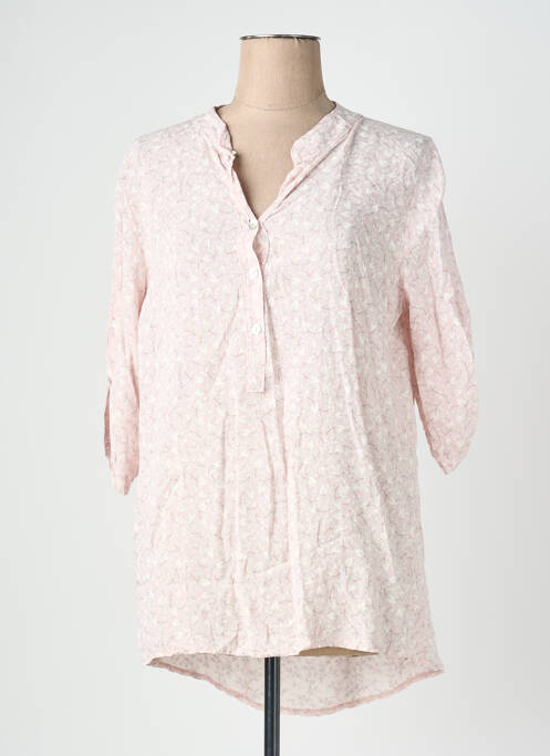 Tunique manches longues fermeture boutonnée sur le devant rose QUATTRO femme