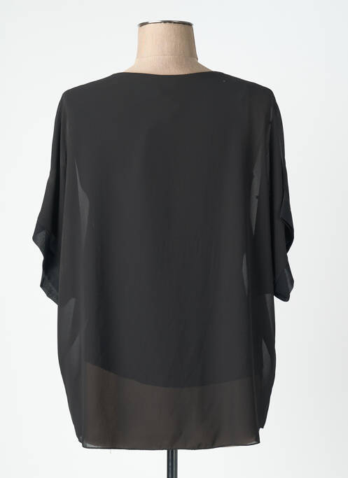 Blouse légère et transparente manches 3/4 noir QUATTRO femme