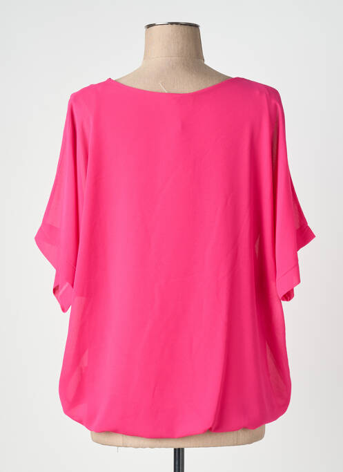 Blouse légère et transparente manches 3/4 rose QUATTRO femme
