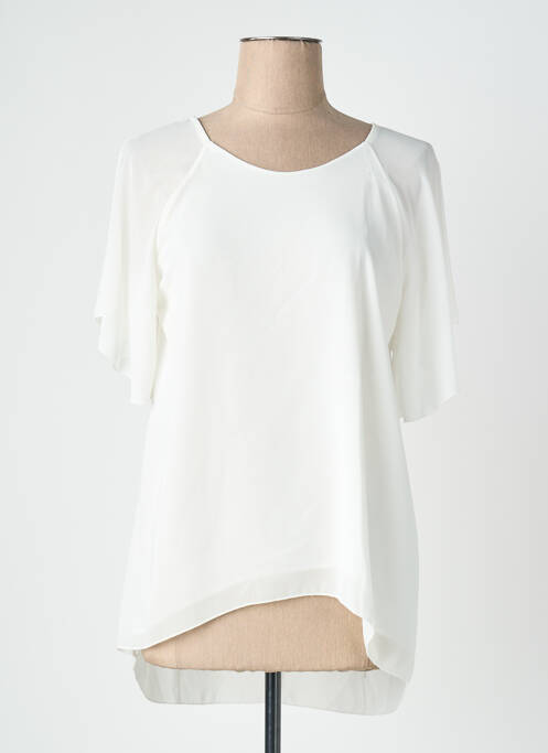 Top coupe fluide manches courtes blanc QUATTRO femme