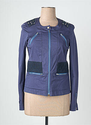 Veste casual col rond bleu QUATTRO femme
