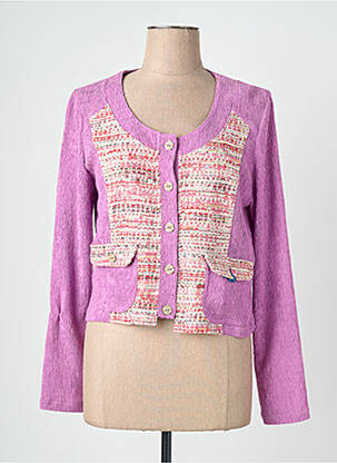 Veste casual col rond violet QUATTRO femme