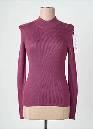Pull coupe cintrée manches longues violet QUATTRO femme