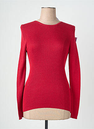 Pull coupe cintrée manches longues rouge QUATTRO femme