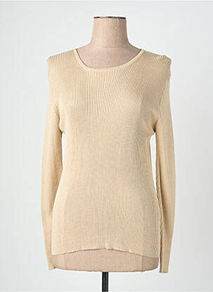Pull coupe cintrée manches longues beige QUATTRO femme