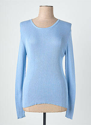 Pull coupe cintrée manches longues bleu QUATTRO femme
