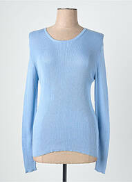 Pull coupe cintrée manches longues bleu QUATTRO femme