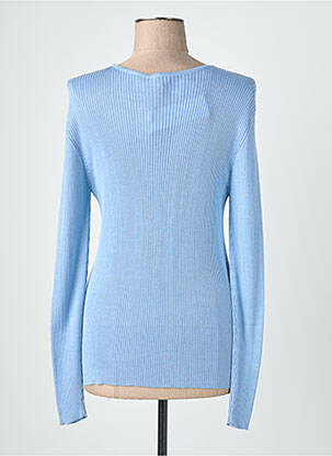 Pull coupe cintrée manches longues bleu QUATTRO femme