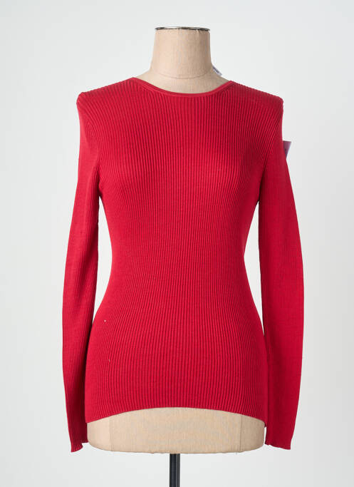 Pull coupe cintrée manches longues rouge QUATTRO femme