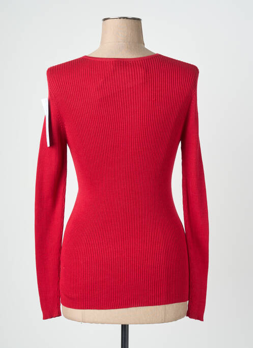 Pull coupe cintrée manches longues rouge QUATTRO femme
