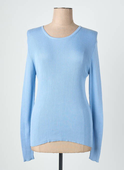 Pull coupe cintrée manches longues bleu QUATTRO femme