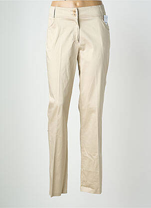 Pantalon slim tissage popeline taille normale beige QUATTRO femme