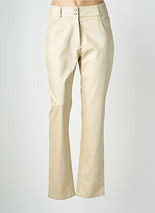 Pantalon slim tissage enduit taille normale beige QUATTRO femme