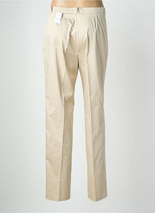 Pantalon droit tissage popeline taille haute beige QUATTRO femme