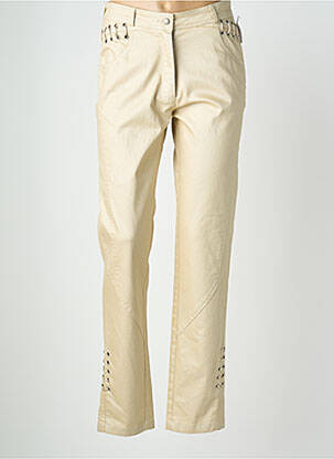 Pantalon slim tissage enduit taille normale beige QUATTRO femme