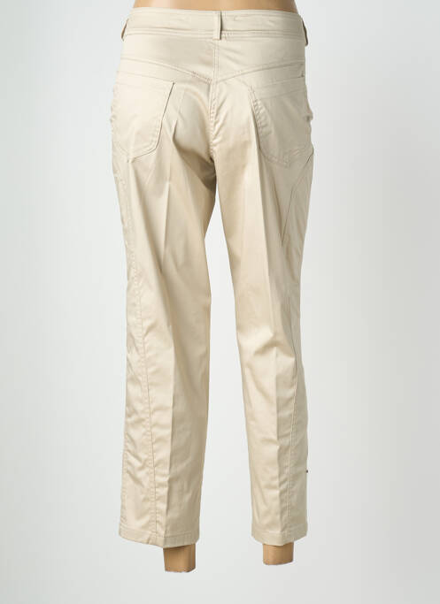 Pantalon 7/8 tissage popeline taille normale beige QUATTRO femme